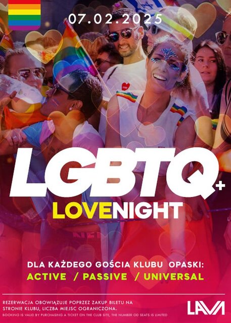 07.02.2025 r. – PIĄTEK - LGBTQ+ LOVE NIGHT - LavaClub