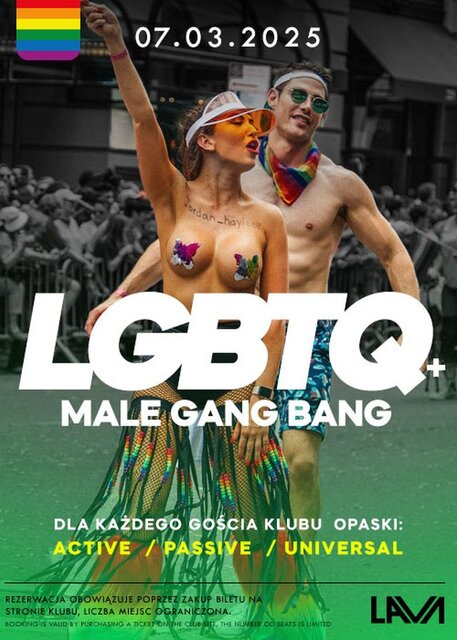 07.03.2025 r. – PIĄTEK - LGBTQ+ BI MALE GANG BANG - LavaClub