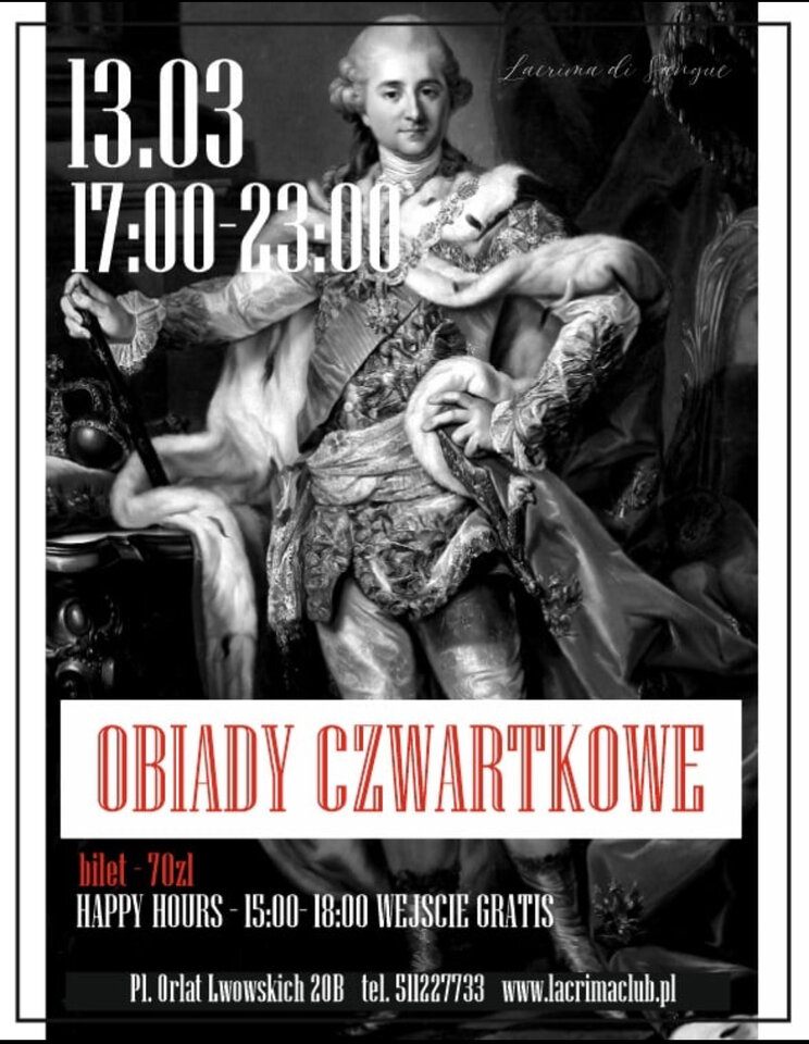 CZWARTEK 13 MARCA- OBIADY CZWARTKOWE - LaCrimadiSangue