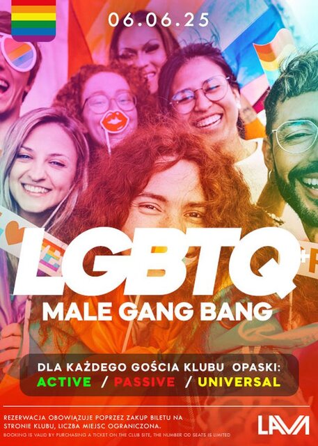 06.06.2025 r. – PIĄTEK - LGBTQ+ BI MALE GANG BANG - LavaClub