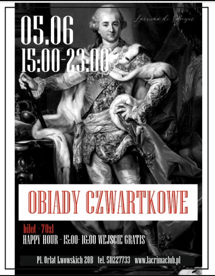 CZWARTEK 5 CZERWCA - OBIADY CZWARTKOWE - LaCrimadiSangue