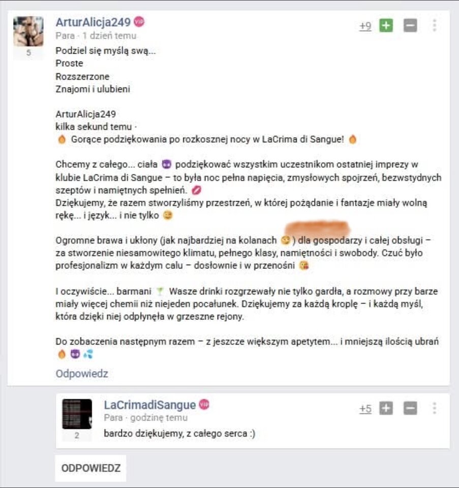 DZIĘKUJEMY - LaCrimadiSangue