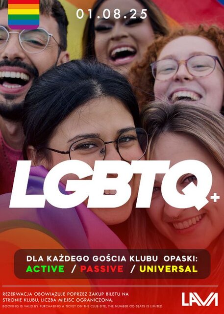 01.08.2025 r. – PIĄTEK - LGBTQ+ - SEX PARTY - LavaClub