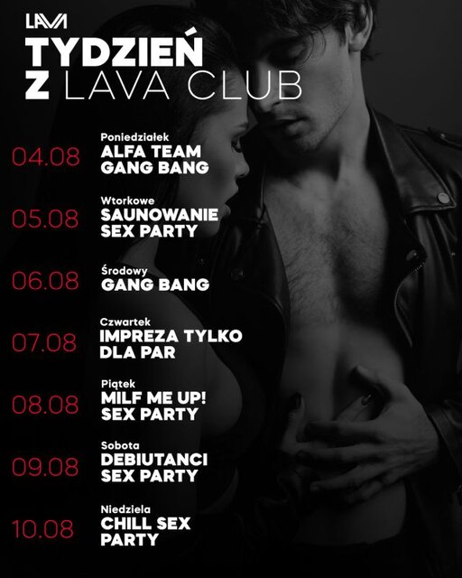 ROZKŁAD JAZDY 04.08.2025 r. - 10.08.2025 r. - LavaClub