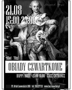 CZWARTEK 21 SIERPNIA - OBIADY CZWARTKOWE