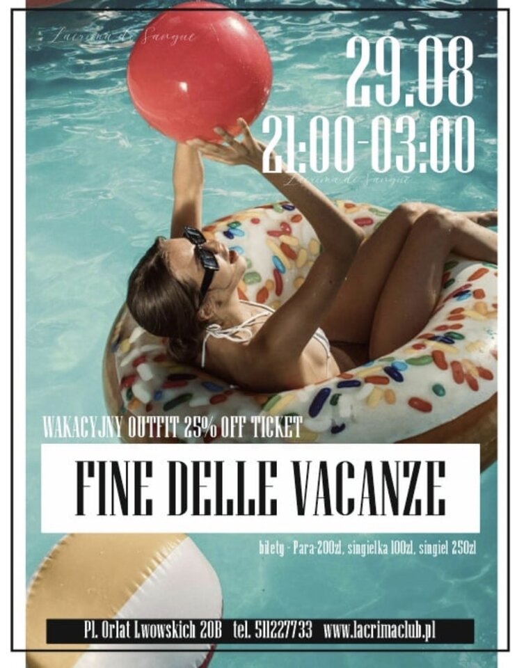 PIĄTEK 29 SIERPNIA - KONIEC WAKACJI - LaCrimadiSangue