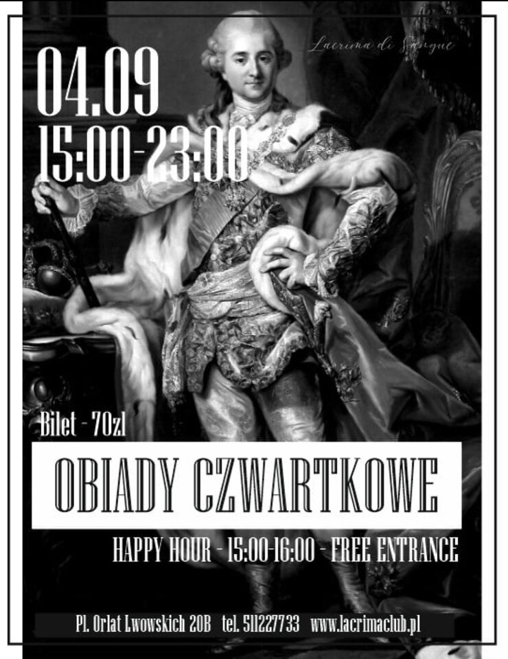CZWARTEK 4 czerwca - OBIADY CZWARTKOWE - LaCrimadiSangue