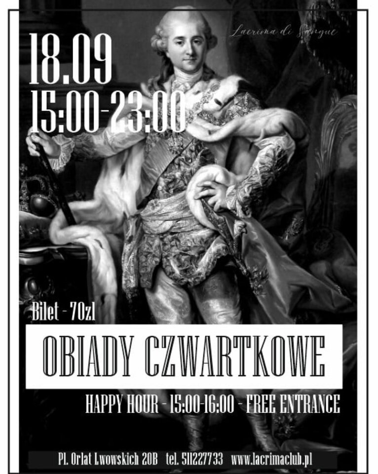 CZWARTEK 18 września - OBIADY CZWARTKOWE - LaCrimadiSangue