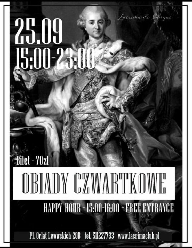 CZWARTEK 25 września - OBIADY CZWARTKOWE - LaCrimadiSangue