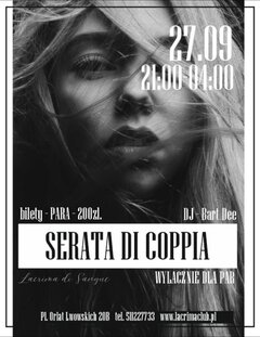 SOBOTA 27 WRZEŚNIA SERATA DI COPPIA - TYLKO DLA PAR