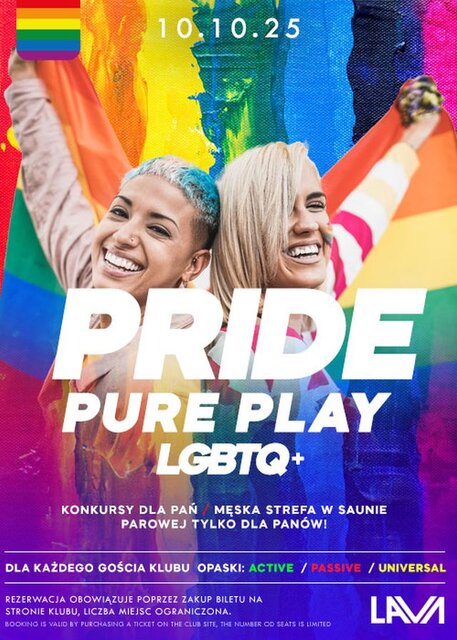 10.10.2025 r. - PIĄTEK - PRIDE PURE PLAY LGBTQ+ BI - LavaClub