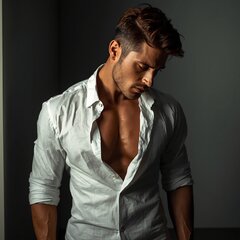 Lucid_Origin_a_man_with_chiseled_facial_features_and_a_strong__2